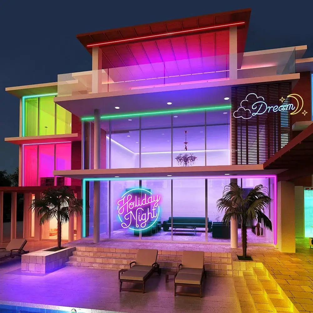 LED Neon Light Strip With Tuya Intelligent Control RGB Waterproof Neon Rope Light Suitable For Outdoor Decoration Of Houses from PriceLows™