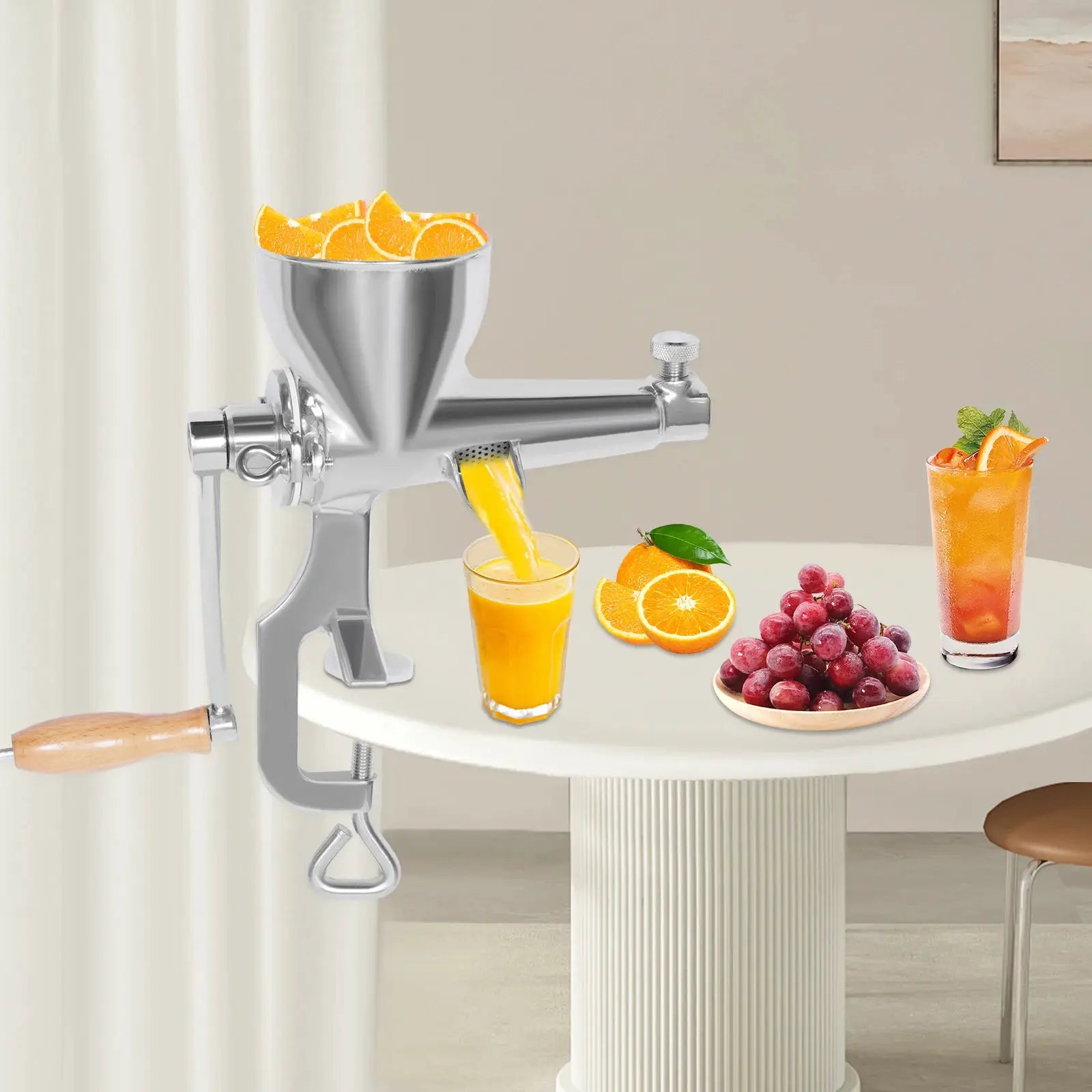 Fruit/Vegetable Squeezer Stainless Steel Manual Juicer with Screw Clamp Wheat grass Squeezed Fruit Vegetable Extrusion Silver from PriceLows™