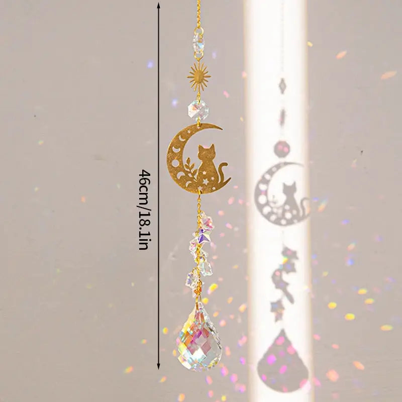 Crystal Suncatcher Moon Star Rainbow Sun Catcher Wind Chime Pendant Sun Catcher Pendants Outdoor Garden Yard Hanging Decor from PriceLows™