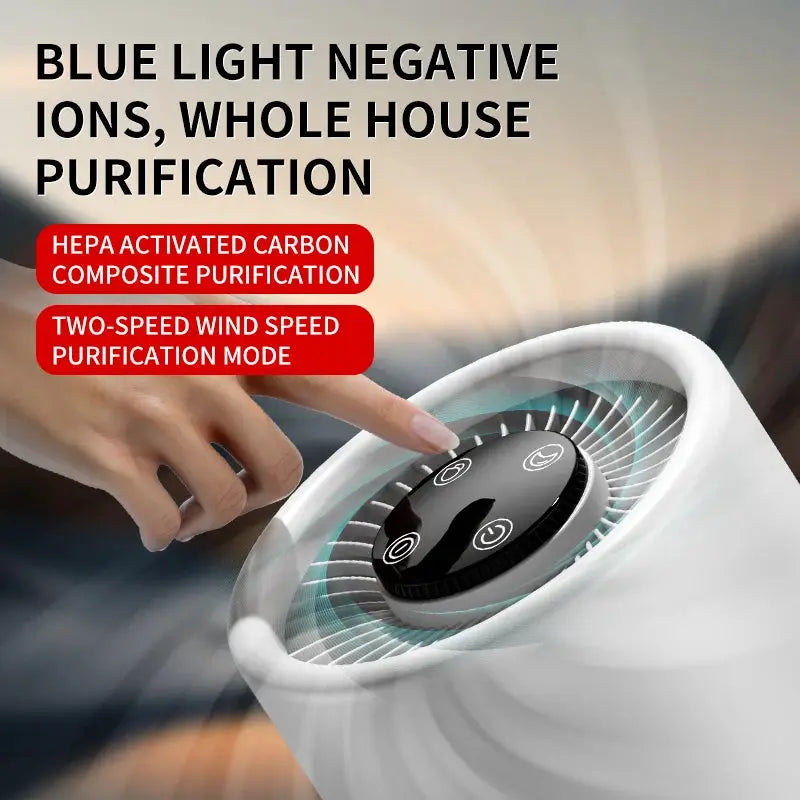Mini Desktop Air Purifier | HEPA Carbon Filter | Aromatherapy Function | Blue Light