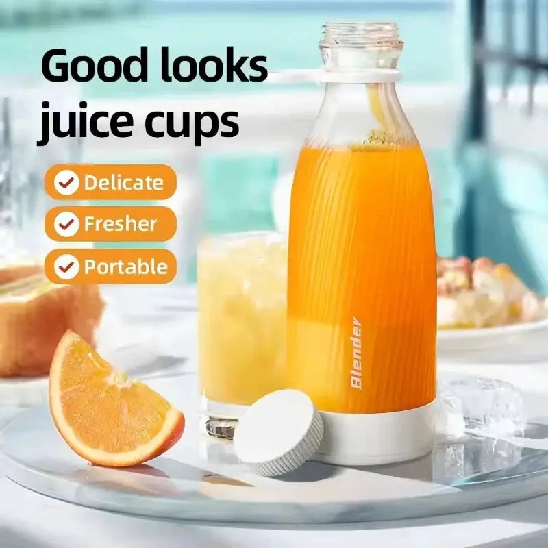 2026New 500ml Rechargeable Portable Juicer, Ice Cream Electric Juicer, Mini Glass Juice Bottle With Stainless Steel Blade from PriceLows™