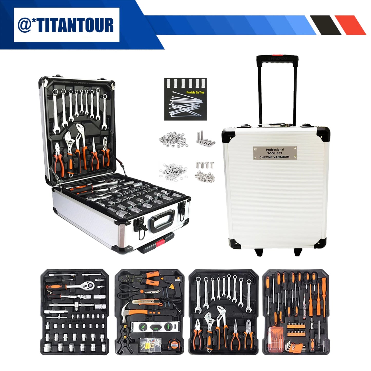 999-piece professional industrial repair tool set, automotive electrician mechanical household multifunctional, including wrench from PriceLows™