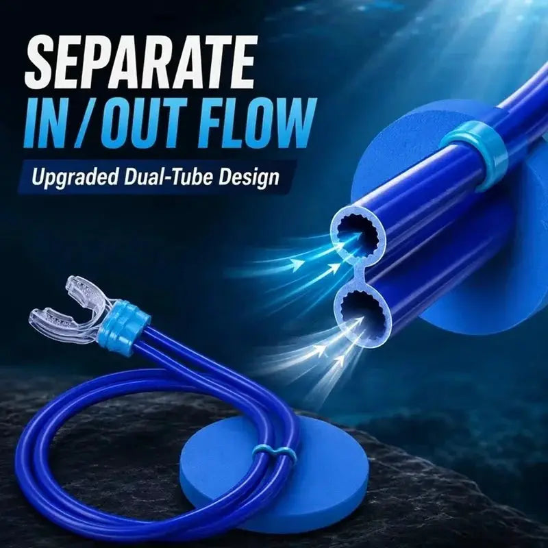 Underwater Breathing Valve | Dual-Tube | Soft Mouthpiece | One Size