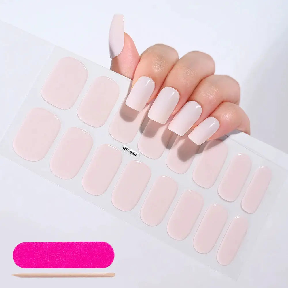 Semi Cured Wraps Fast Gel Nail Sticker Soild Nail Gel Wraps Adhesive Full Cover Gel Nail Decal UV Lamp Cured Manicure Decoration from PriceLows™