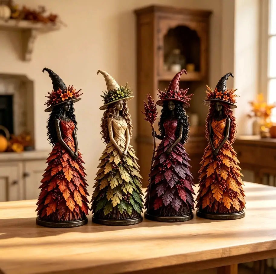 Witch Figurine | 15CM Resin | Halloween Decor | Berry Staff