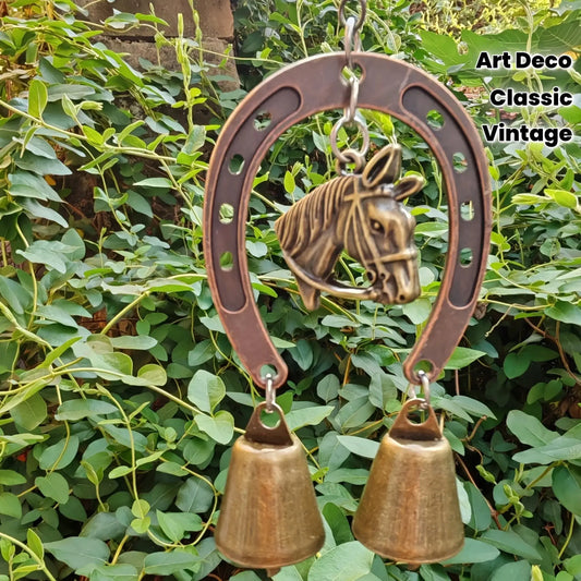 1pc Horseshoe Wind Chime, Rustic Iron Garden Decor with Bells, Outdoor Hanging Ornament, Vintage Lucky Gift Idea from PriceLows™