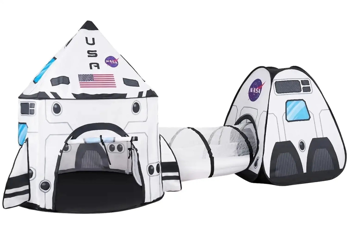 Joyfy Rocket Ship Play Tents Set Pop up Play house with Tunnel 3-Piece Play Tent for Kids Pretend Play Birthday Gift from PriceLows™