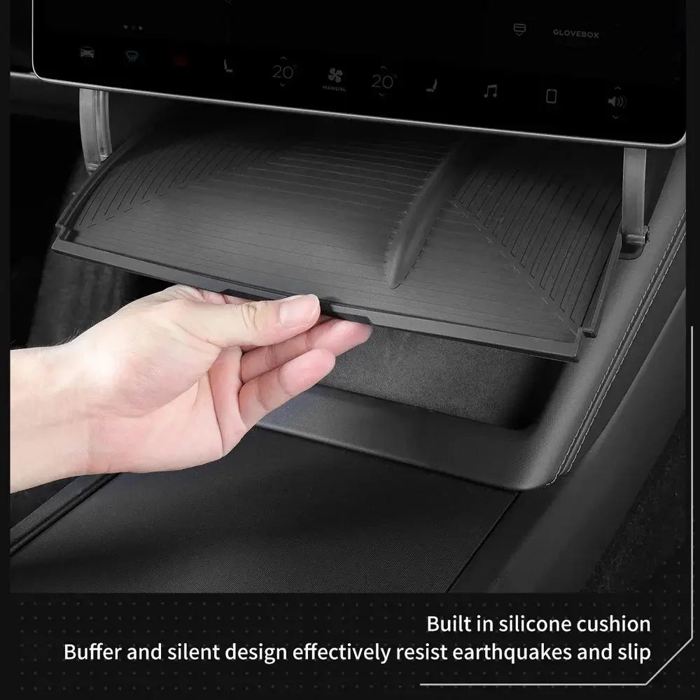 For Tesla Model Y Juniper 2026 Model 3 Highland 2025 Under-Screen Hidden Storage Box Behind Screen Center Console Organizer Case from PriceLows™