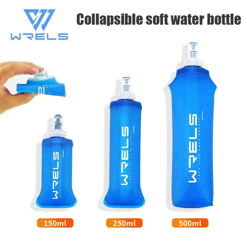 WRELS Soft Folding Water Bottle Collapsible Silicone Outdoor Sport Traveling Camp Hiking Cycling Running TPU Portable Water Bag from PriceLows™