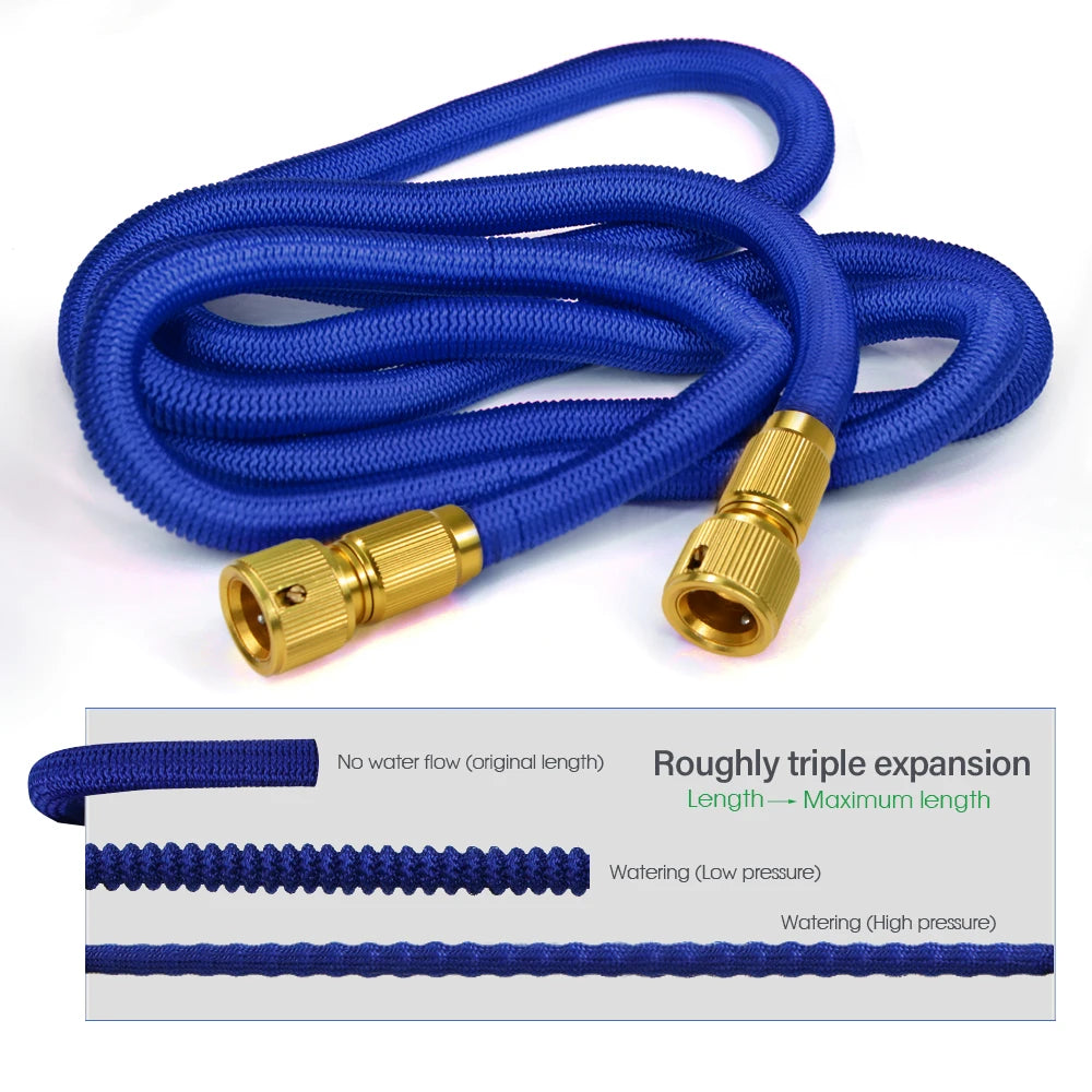17/25/33/50/75/100/125/150FT Magic Watering Hose 3x Retractable Expandable Garden Hose High Pressure Car Wash Scalable Tube from PriceLows™
