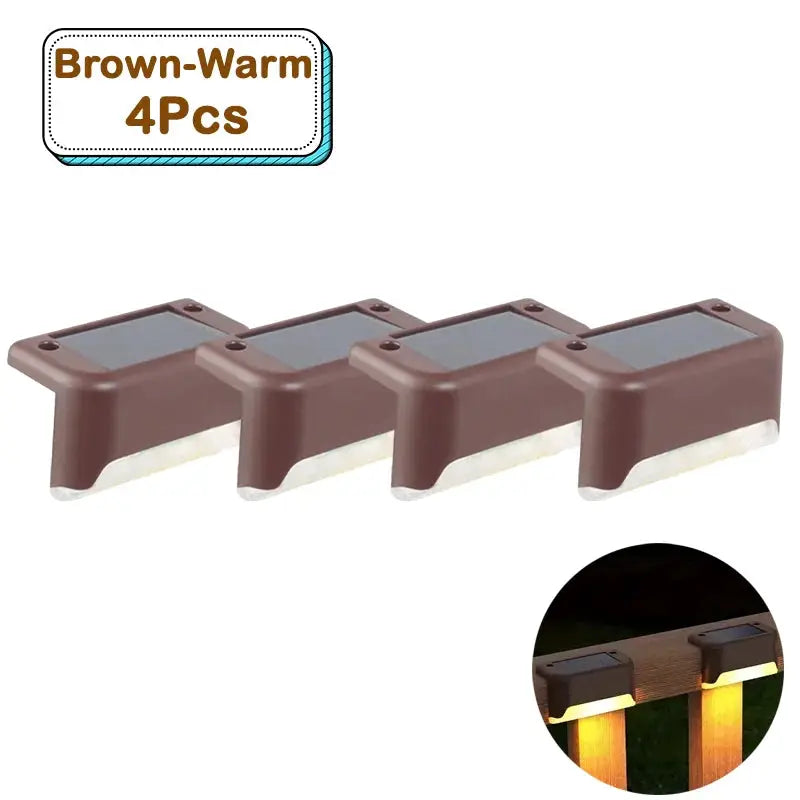 Outdoor Solar Step Lights Warm White LED Waterproof Stair Path Lighting for Garden Patio Fence Balcony Decoration Solar Power from PriceLows™