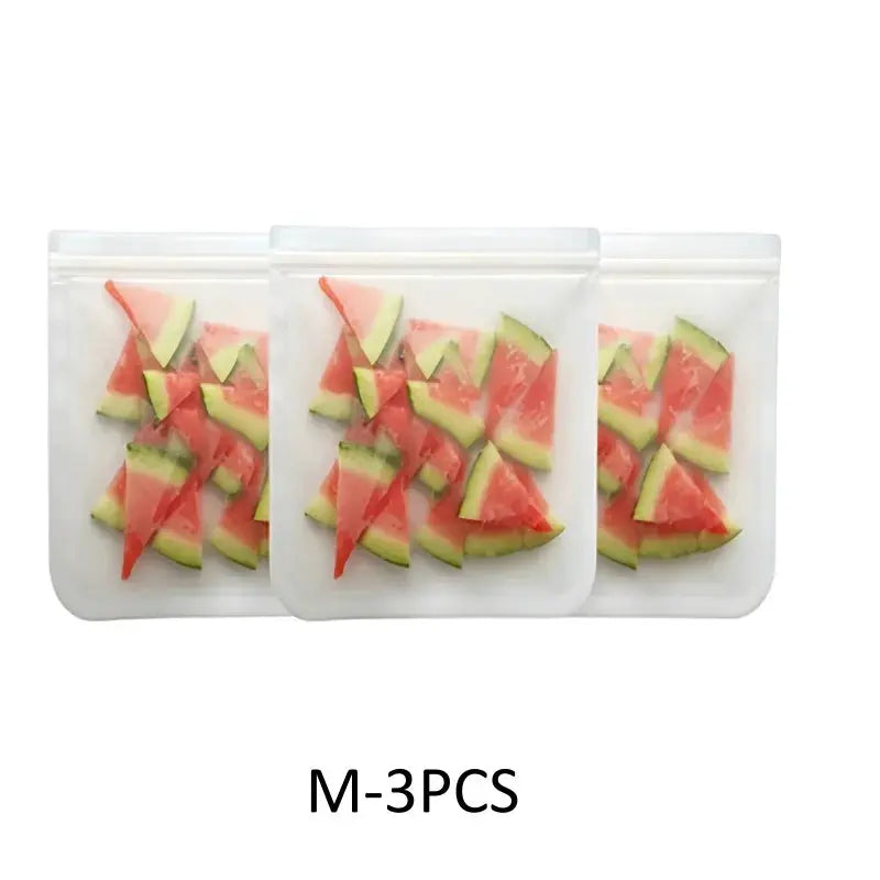 Silicone Food Storage Bags | Leakproof Zip Seal | Stand Up Bags