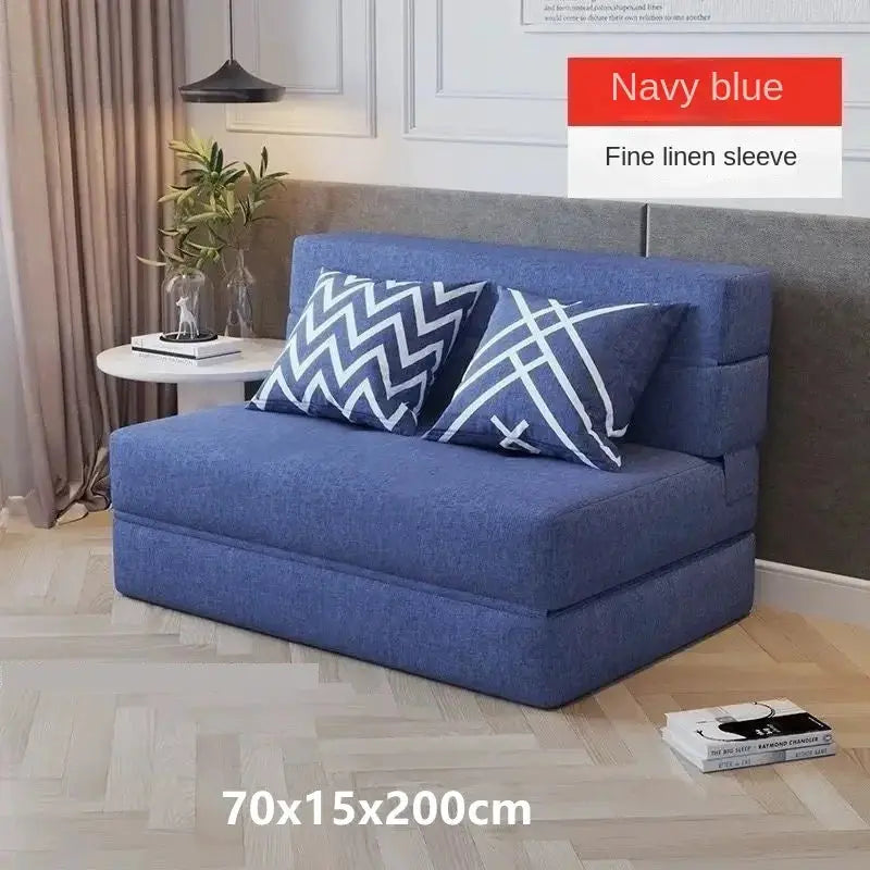 Folding sofa bed dual-purpose small apartment living room bedroom tatami rental house lazy sofa accompanying bed anti-fall pad from PriceLows™
