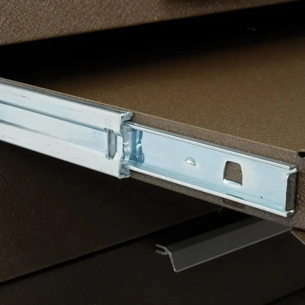 7-Drawer Roller Tool Cabinet with Chest, Brown Wrinkle Finish, Wheels & Ball-Bearing Slides from PriceLows™