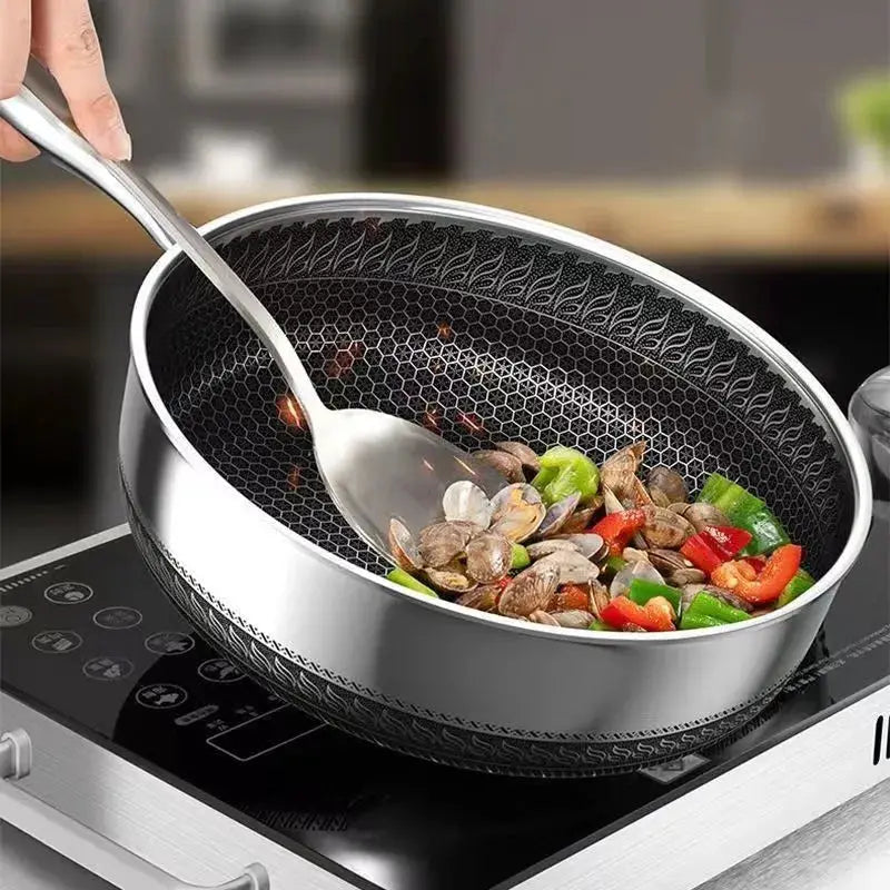 Frying Pan | 316L Stainless Steel | Induction Compatible | 28cm Flat Bottom