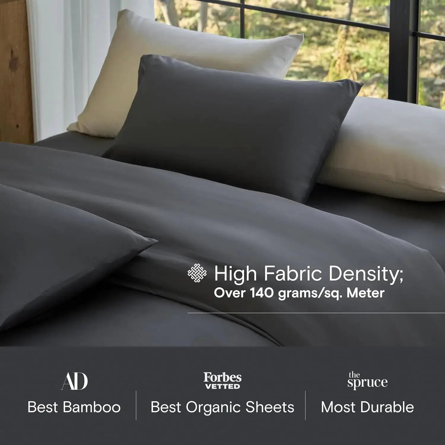 Bamboo Sheet Set, Buttery Soft Cooling Sheets with Deep Pockets, 3 Piece Bedding Set for Queen Size Mattress from PriceLows™