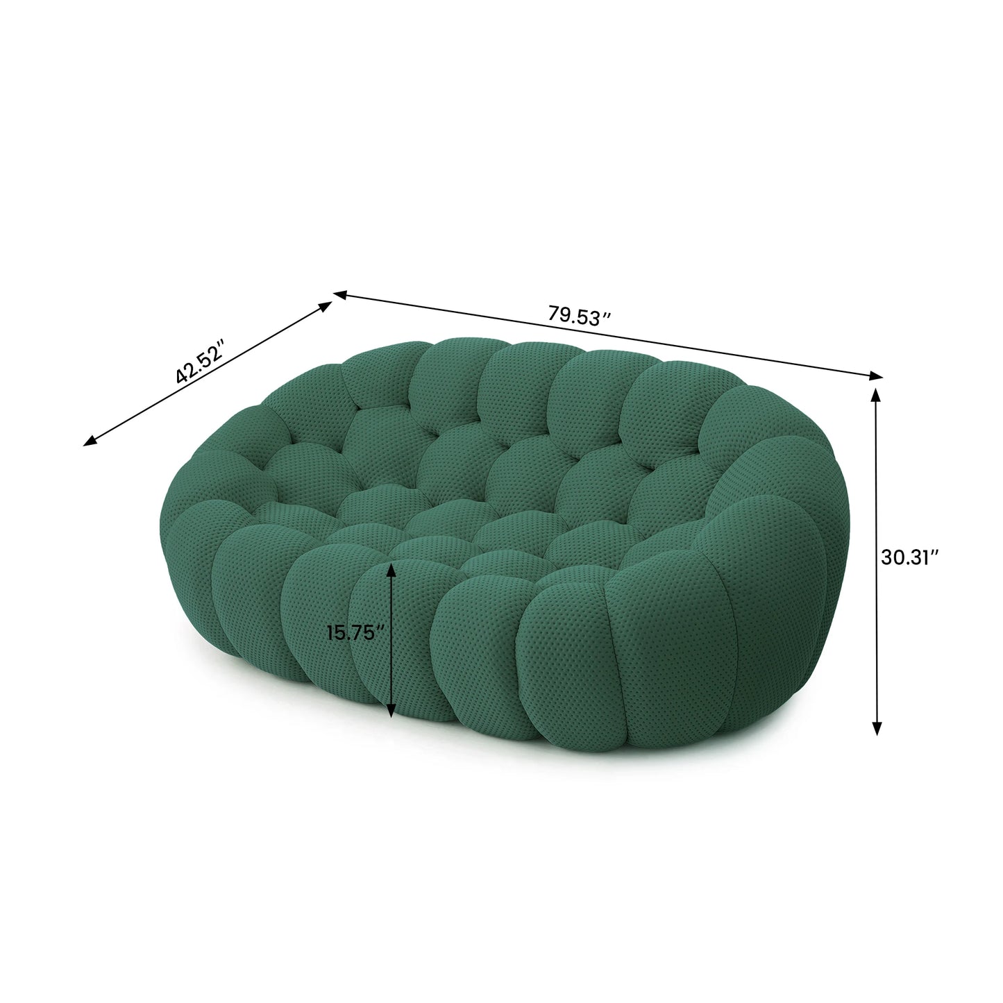 Sofa | 78 Inch Curved | 3D Knitted Fabric | Living Room Floor Sofa