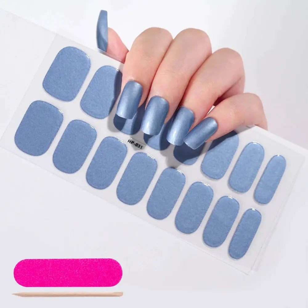 Semi Cured Wraps Fast Gel Nail Sticker Soild Nail Gel Wraps Adhesive Full Cover Gel Nail Decal UV Lamp Cured Manicure Decoration from PriceLows™