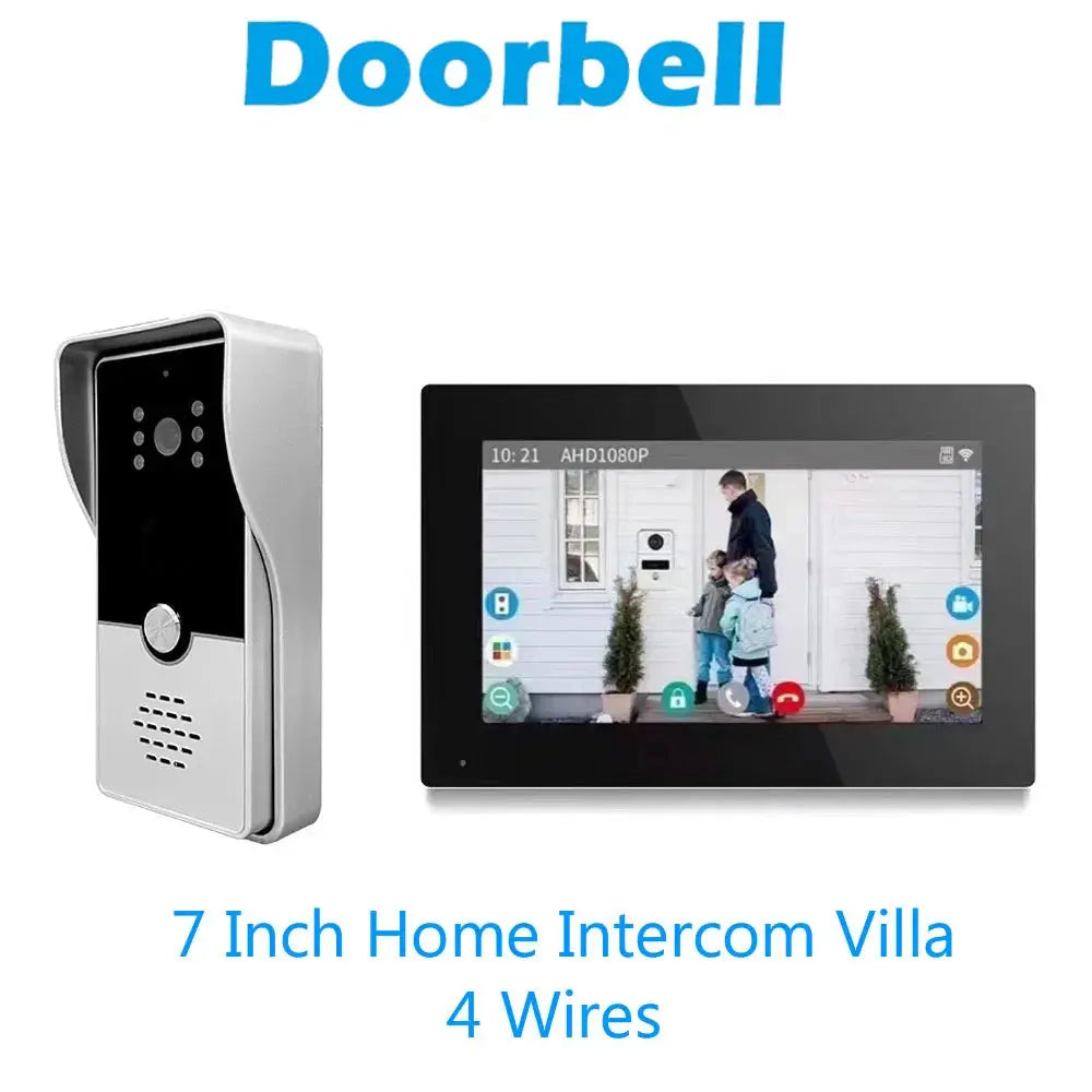 Video Intercom Monitor | 7 Inch Color Display | Wired Doorphone | Indoor Kit