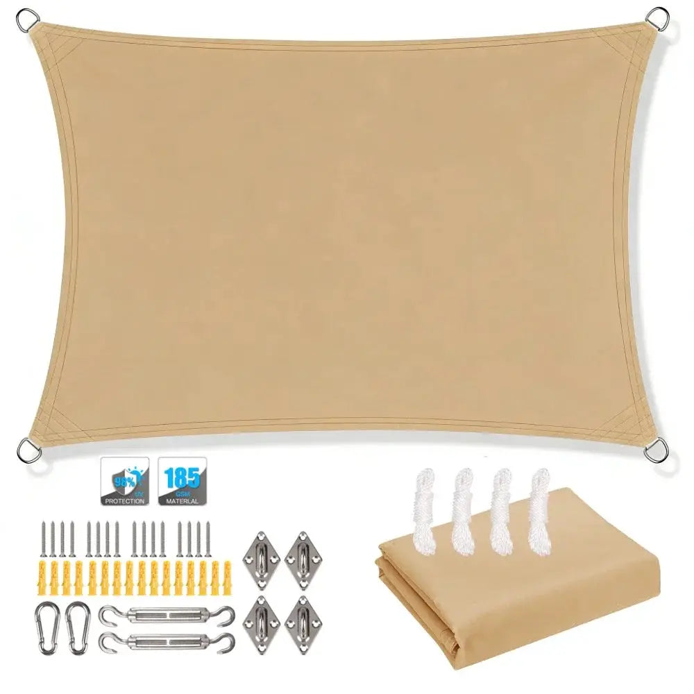 Rectangle Sun Shade Sail | Waterproof Oxford Canopy | UV Blocking Outdoor Shelter