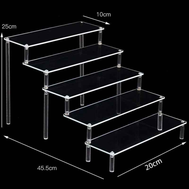 1-5 Tier Acrylic Display Stand Clear Display Riser Rack for Cupcake Perfume Doll Décor Organizer Amiibo Funko POP Figures DC05 from PriceLows™