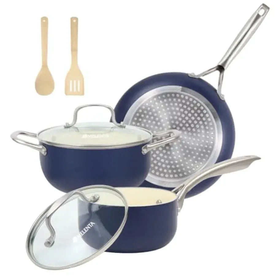 Pots and Pans Set, 7 Pcs Nonstick Ceramic Cookware Set, Kitchen Induction Cookware Sets, Pots and Pans Non Stick with Oven Safe from PriceLows™