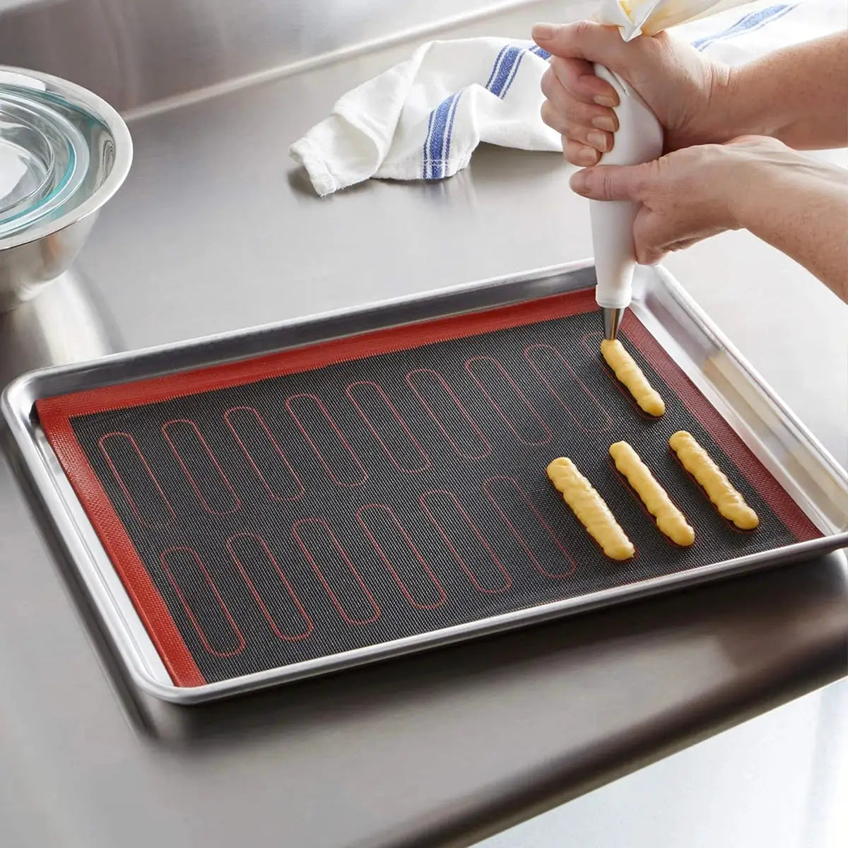 Perforated Silicone Baking Mat, with Puff & Round Patterns, Reusable Non-stick Oven Liner, for Cookies Macaron Bread, 2 Sides from PriceLows™