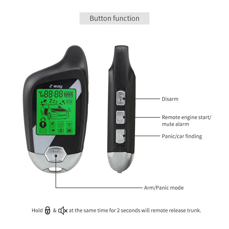 EASYGUARD Two Way Car Alarm Keyless Entry System Remote Starter Lcd Pager Display Vibration Alarm Microwave Sensor Warning 2 Way from PriceLows™