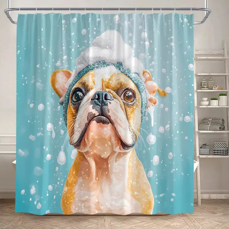Funny Bathing Dinosaur Shower Curtains Black Cat Animal Silhouette Kids Bath Curtain Modern Polyester Bathroom Decor with Hooks from PriceLows™
