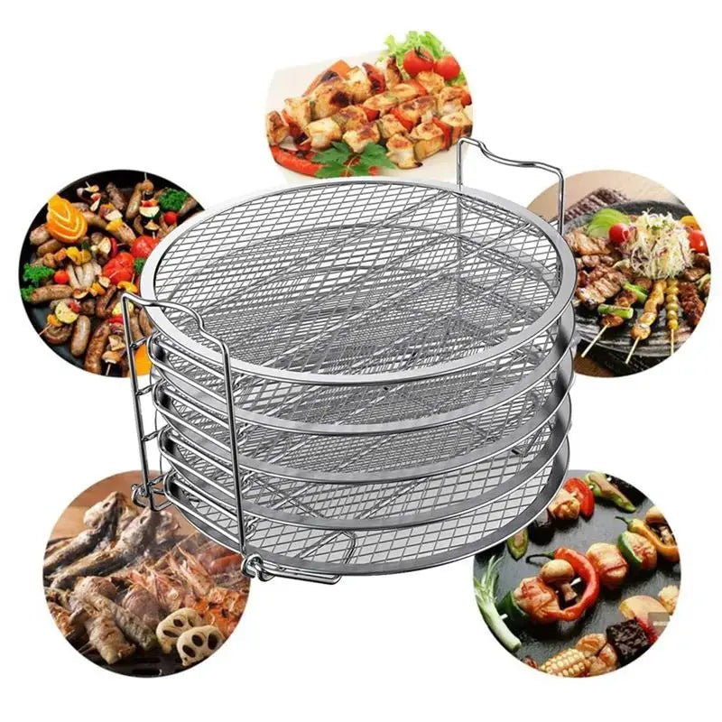Air Fryer Rack | 5 Layer Stainless | Stackable Grid | Ninja Foodi 6.5QT 8QT