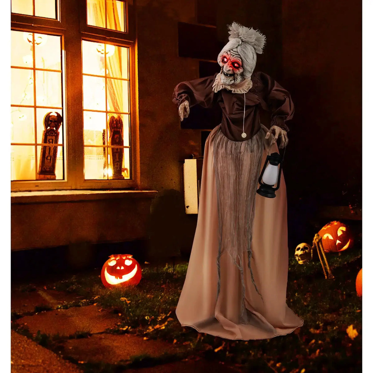 Halloween Animatronic Maid | Talking And Moving Arms | LED Sound