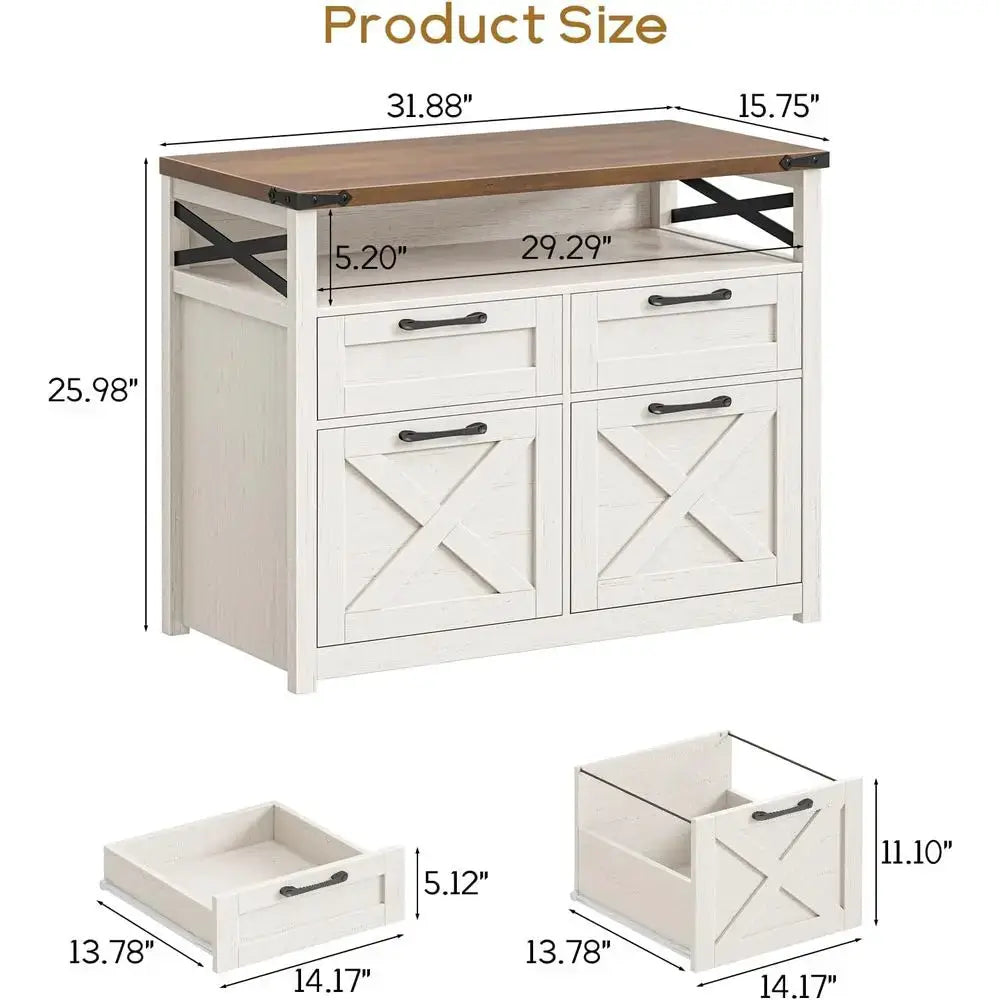 Open Storage Shelving Cabinet for A4 Documents, Home Office Organizer, Printer Stand - White from PriceLows™