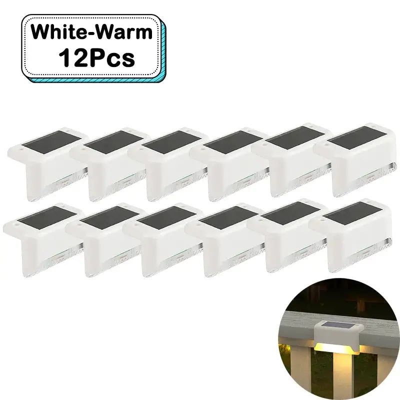 Outdoor Solar Step Lights Warm White LED Waterproof Stair Path Lighting for Garden Patio Fence Balcony Decoration Solar Power from PriceLows™