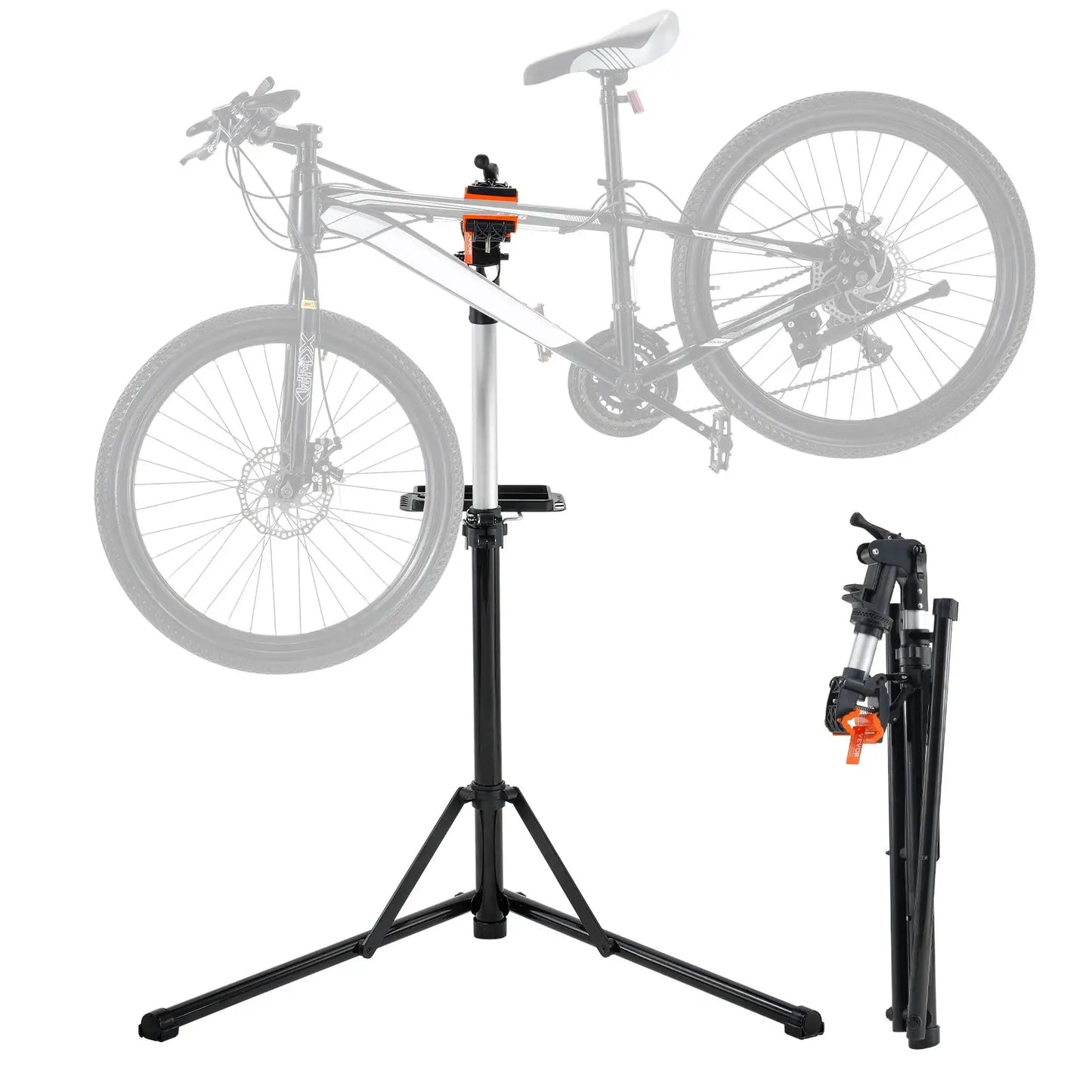 SucceBuy Bike Repair Stand Heavy-duty Aluminum Adjustable Height Magnetic Tool Tray Telescopic Arm Foldable for Home Shops from PriceLows™