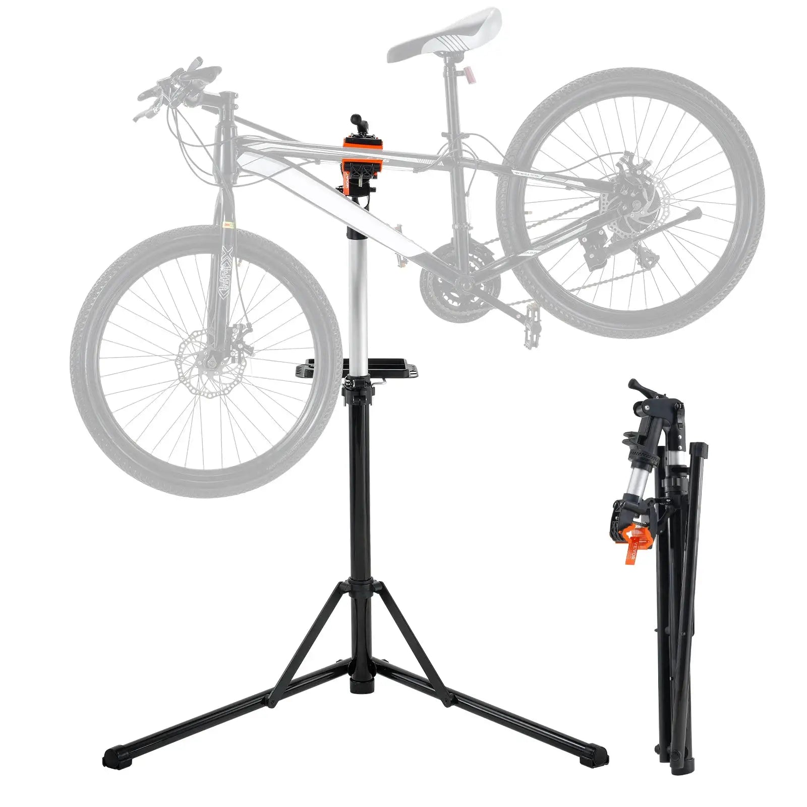 SucceBuy Bike Repair Stand Heavy-duty Aluminum Adjustable Height Magnetic Tool Tray Telescopic Arm Foldable for Home Shops from PriceLows™