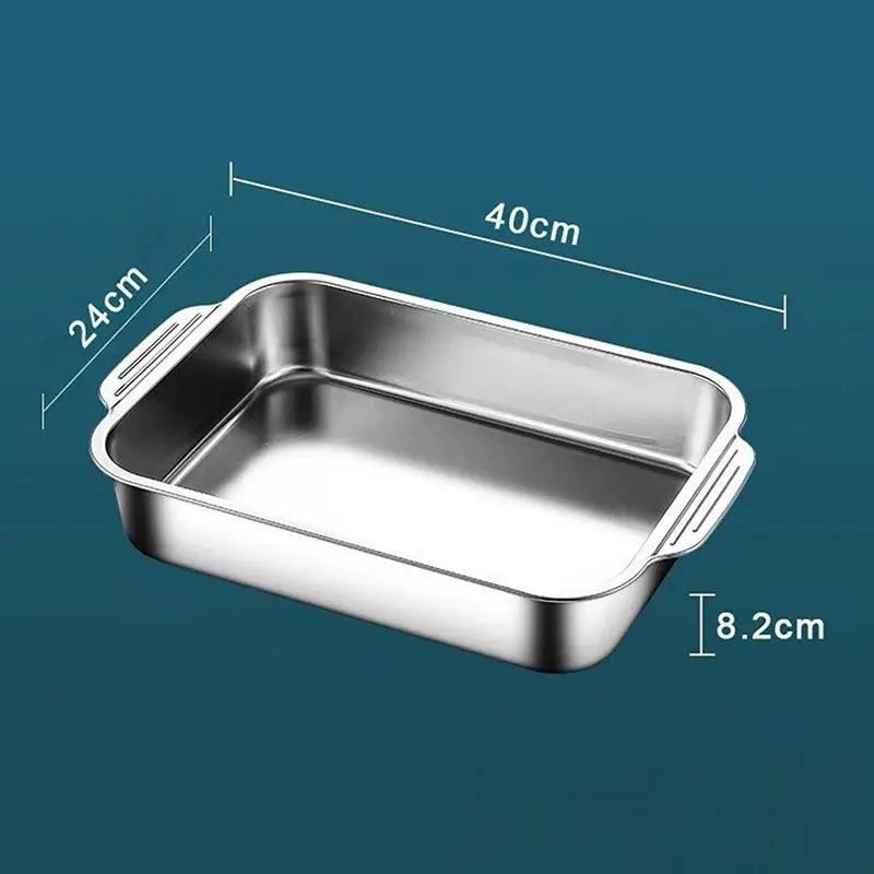 Baking Pan | Stainless Steel | Oven Safe With Sealed Lid | Dishwasher Safe