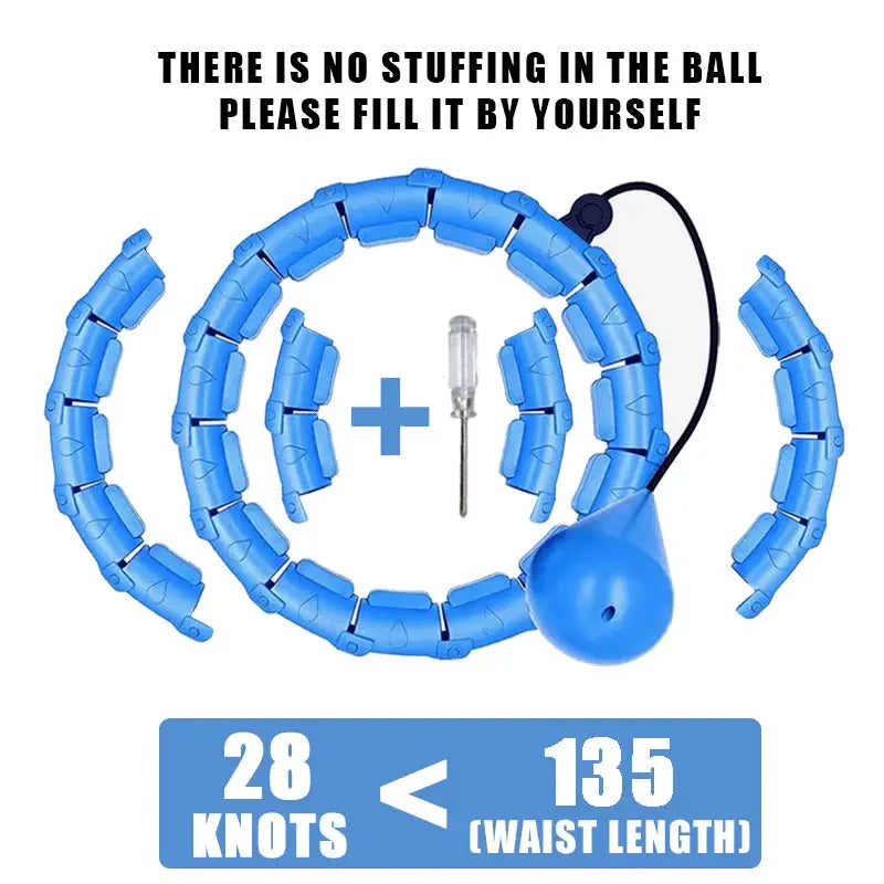 Weighted Adjustable Hula Hoop | Shock Absorbing Massage | Infinite Knot Link