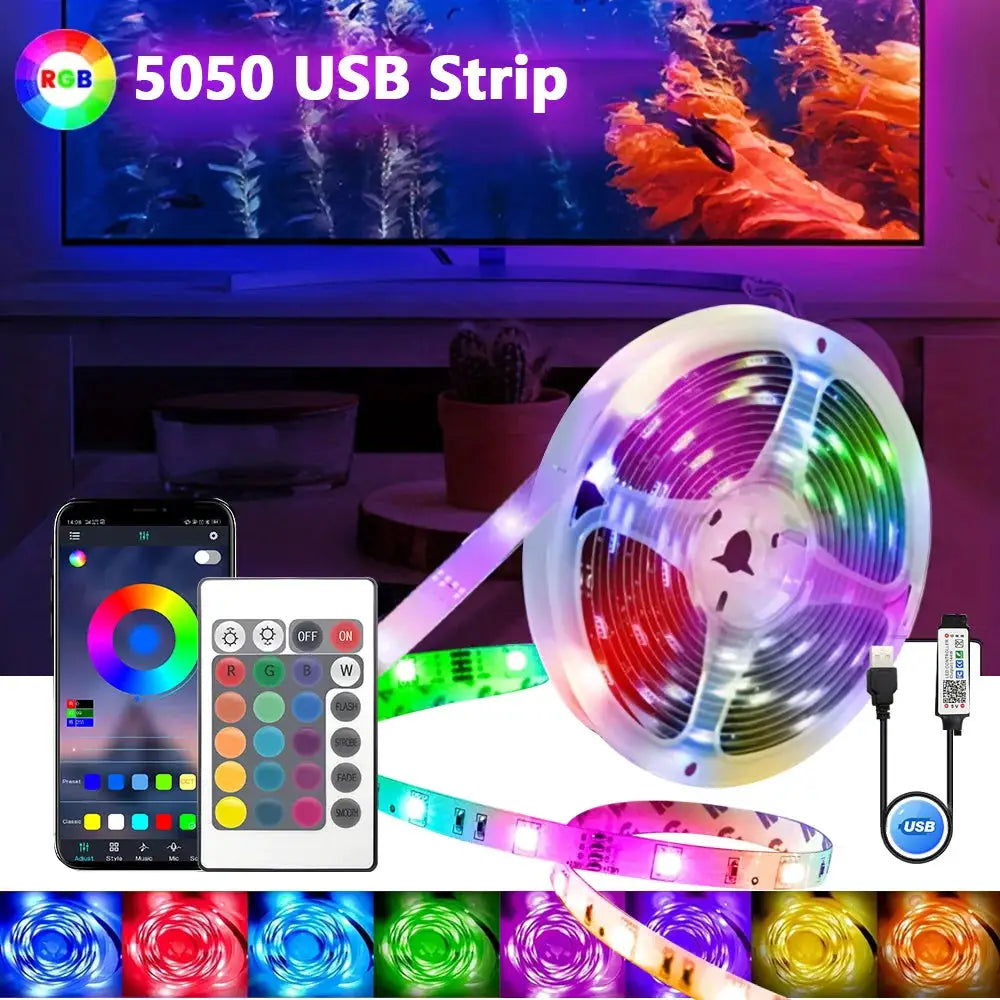 Tuya Wifi Led Strip Bluetooth Infrared 1-30M 5V USB Rgb Tape Work With Alexa Music Ribbon Flexible Christmas Decor Light Luce from PriceLows™