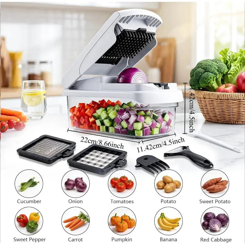 Multifunctional Vegetable Chopper | 15-in-1 | Slicer and Cutter