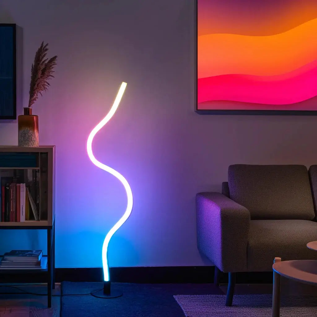 RGBW Bendable Floor Lamp with App Control - Modern LED Light for Bedroom, 16 Million Colors, Standing Lamp for Home Office from PriceLows™