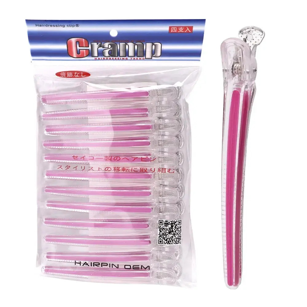 Pro Seamless Hair Clips | 12 Pcs Plastic Alligator Barbershop Styling Tools
