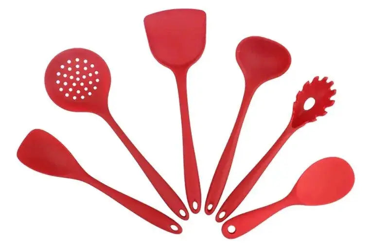 6Pcs Silicone Kitchen Utensils Set Spatulas,Slotted Spoon, Rice Scoop Dishwasher Safe Heat Resistant Utensilios Cooking Tools from PriceLows™
