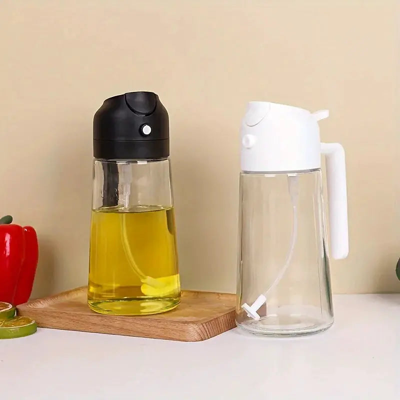 Oil Sprayer and Dispenser | Glass Bottle | BPA Free | 2 in 1
