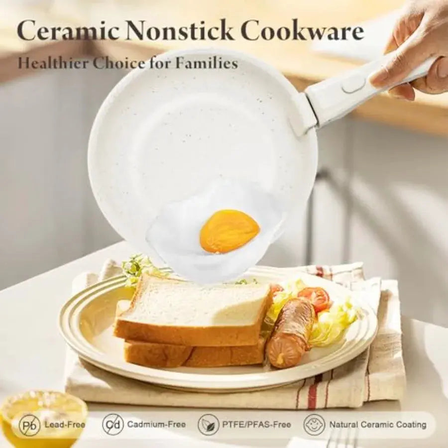 22-Piece Pots and Pans Set Non Stick with Removable Handles, Ceramic Cookware Set, Large-Capacity and Non Toxic, Induction and from PriceLows™