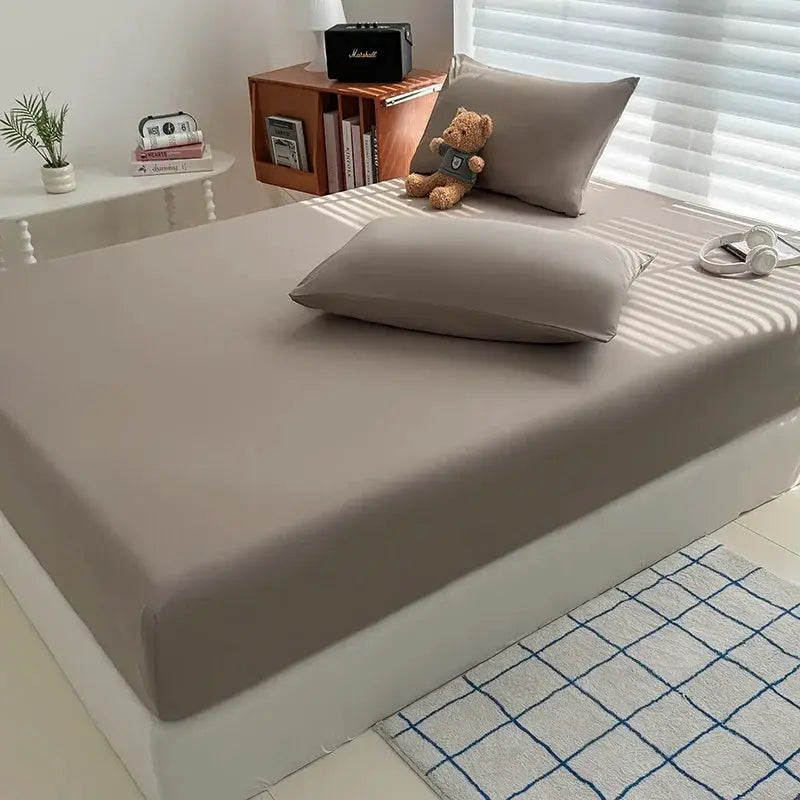 Washed Fitted Sheet with Elastic Bands Non Slip Adjustable Mattress Cover for Single Double King Queen Bed 90x200 150x200 180 from PriceLows™