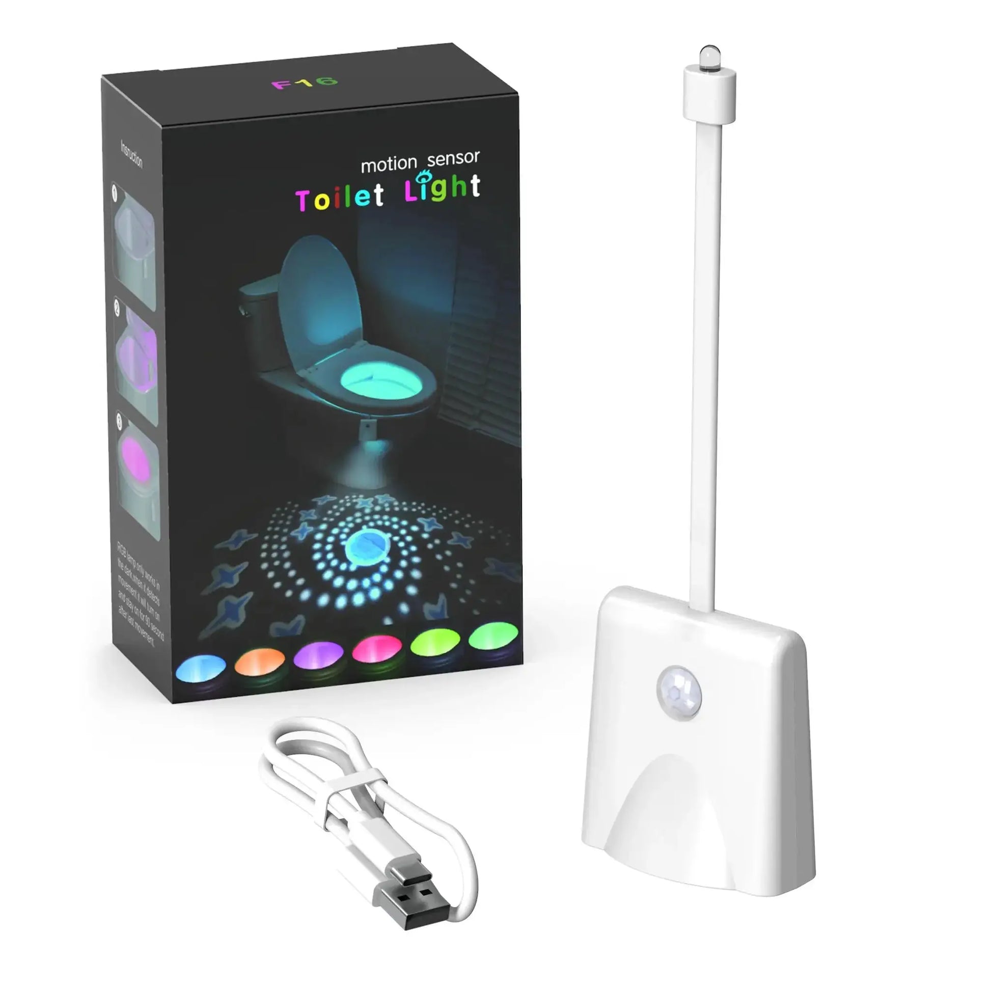 Toilet Night Light | Rechargeable | Waterproof | Colorful Projection from PriceLows™