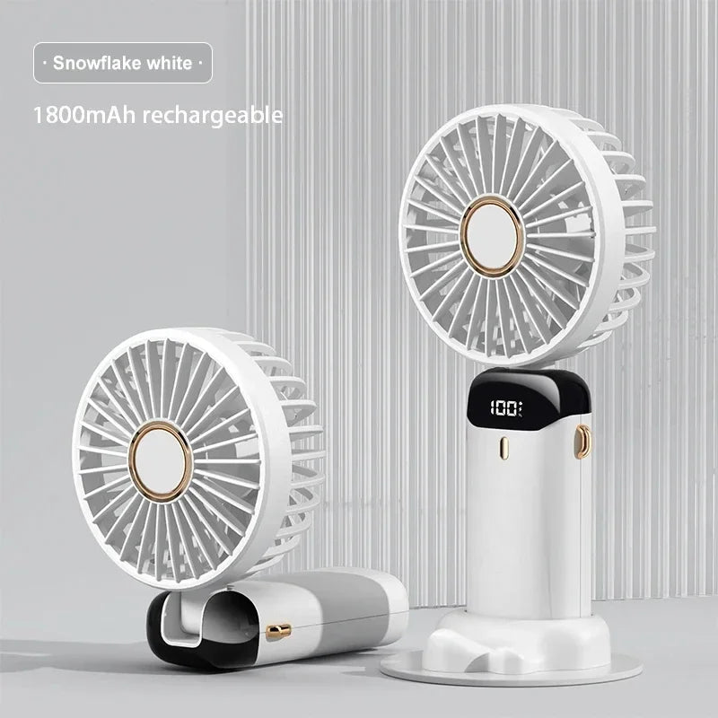 Portable Handheld Mini Fan | 5 Speed | USB Rechargeable | Phone Stand N15