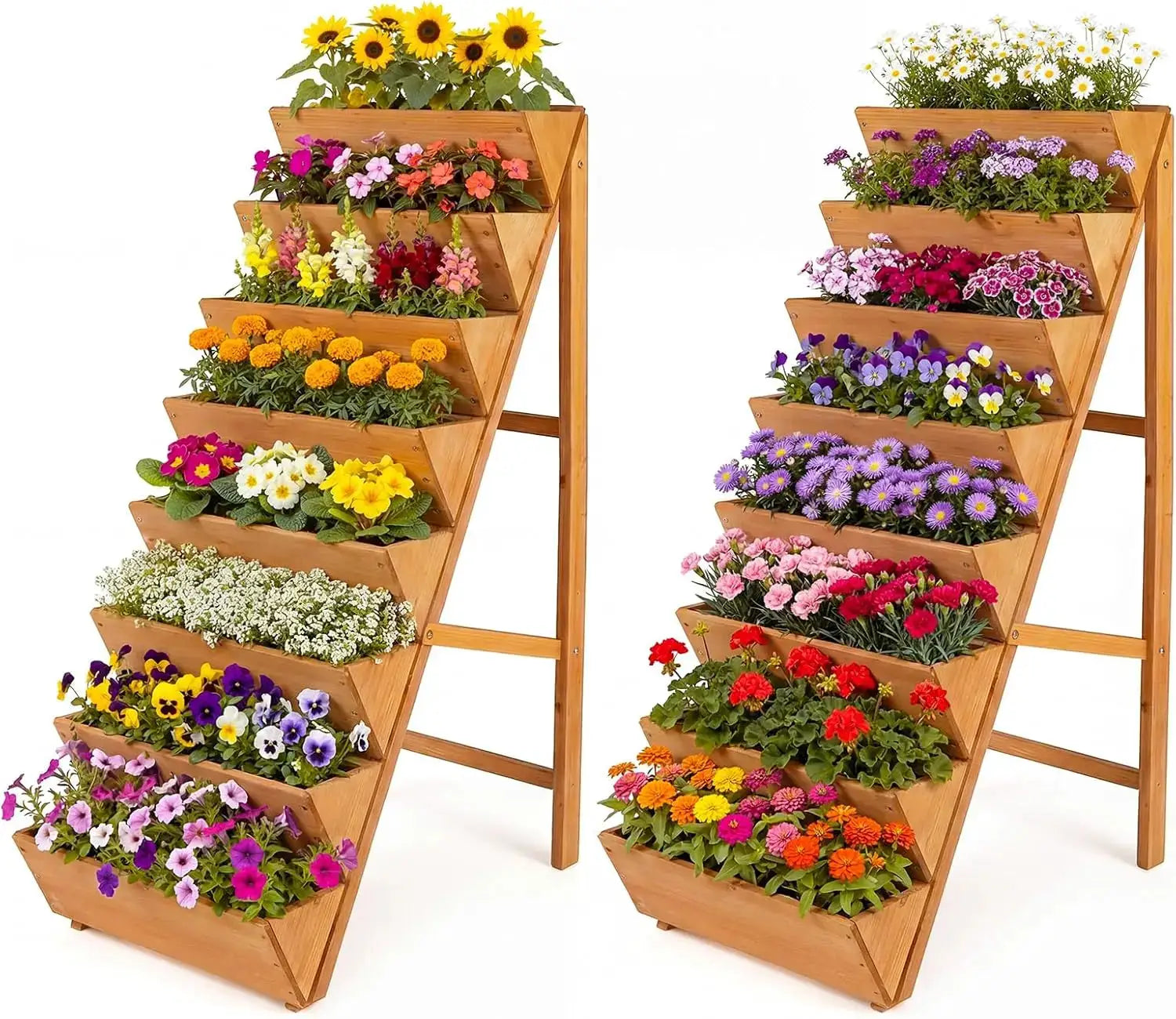 Vertical Raised Garden Bed, Freestanding Wood Elevated Planter Box w/Legs for Growing Vegetables Flowers Herbs, Indoor O from PriceLows™