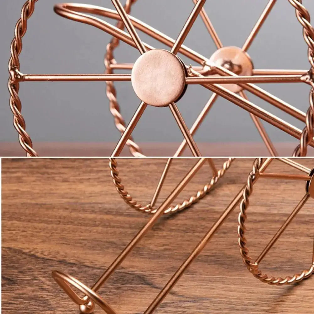Retro Metal Red Wine Rack Bronze Iron Wheels Design Wine Holder Wine Display Rack Beer Whisky Wine Bottles Stand Home Bar Decor from PriceLows™
