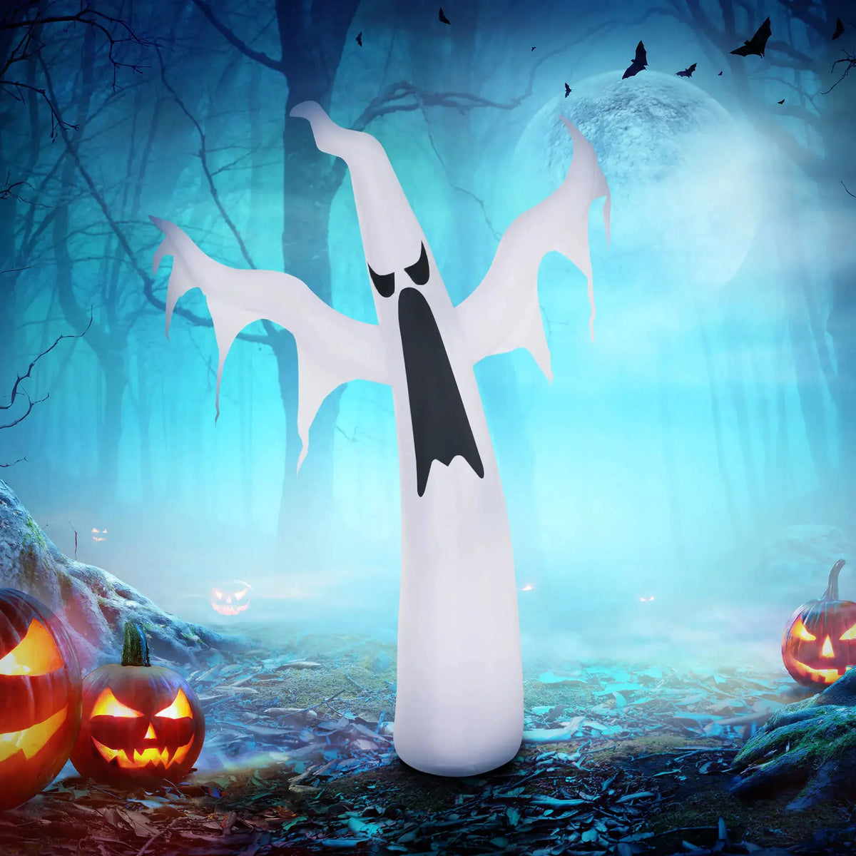 Outdoor Halloween Ghost Inflatables | 6 Foot Tall | White